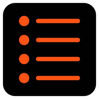 Öğeleri düz kare vektör simgesi