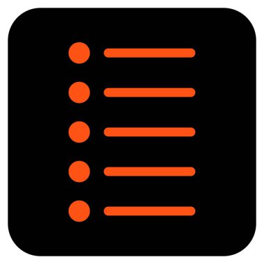 Öğeleri düz kare vektör simgesi