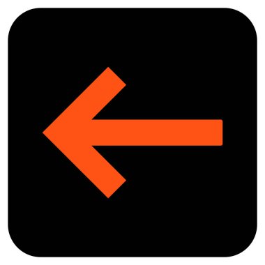 Sol ok düz kare vektör simgesi