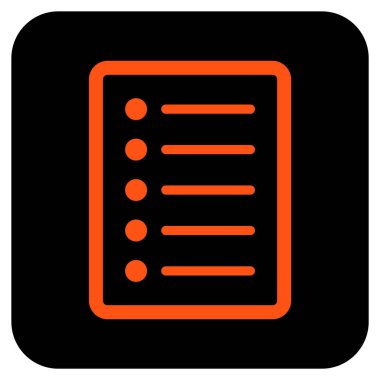 Vektör simge listesi sayfa düz kare