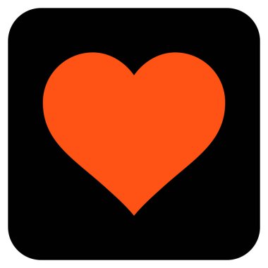 Aşk kalp düz kare vektör simgesi