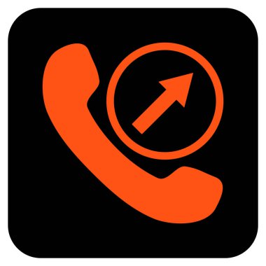 Giden arama düz kare vektör simgesi