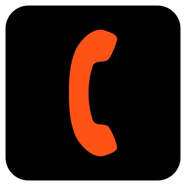 Telefon alıcı düz kare vektör simgesi