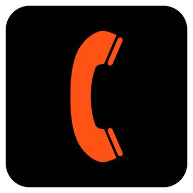 Telefon alıcı düz kare vektör simgesi