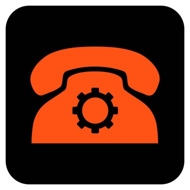 Telefon ayarları düz kare vektör simgesi