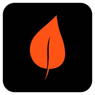 Bitki yaprak düz kare vektör simgesi