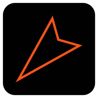 İşaretçi sol düz vektör simgesi kare.