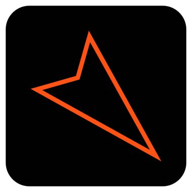 İşaretçi düz aşağı vektör simgesi kare