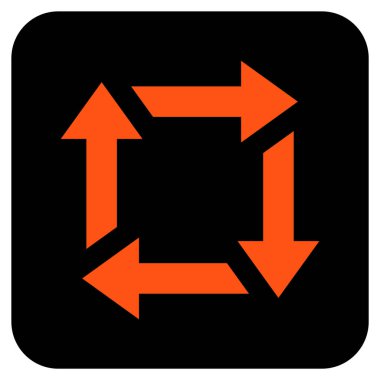 Geri dönüşüm düz kare vektör simgesi