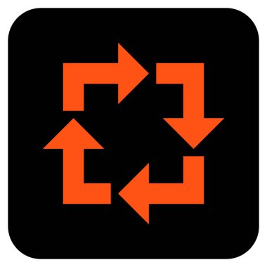 Geri dönüşüm düz kare vektör simgesi