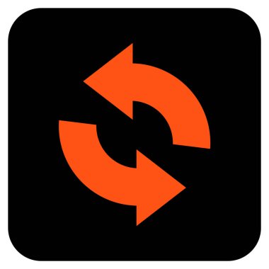 Düz kare vektör simge Yenile