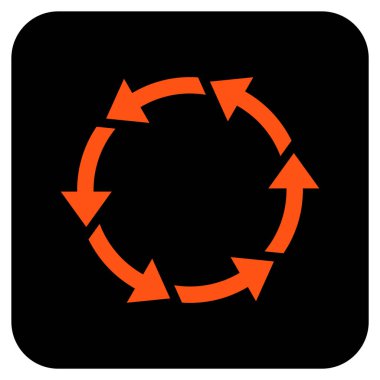 Saatin tersi yönde düz kare vektör simge döndürmek