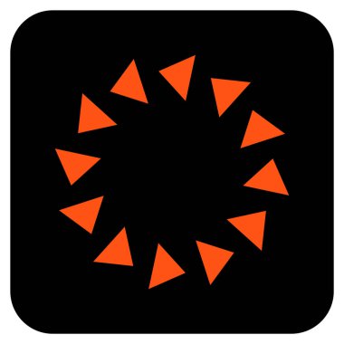 Saatin tersi yönde düz kare vektör simge döndürmek