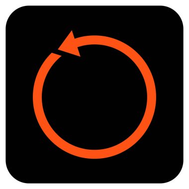 Saatin tersi yönde düz kare vektör simge döndürmek