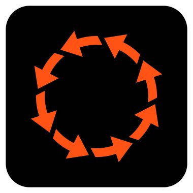 Saatin tersi yönde düz kare vektör simge döndürmek