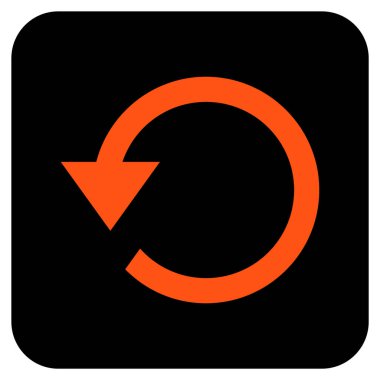 Saatin tersi yönde düz kare vektör simge döndürmek