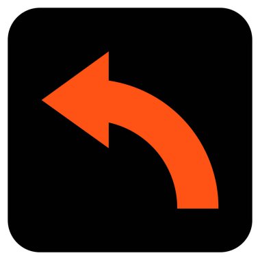 Sol düz kare vektör simge döndürmek