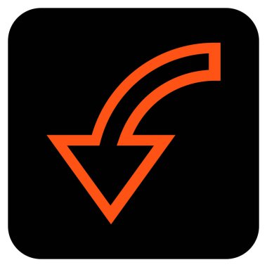 Sol düz kare vektör simge döndürmek