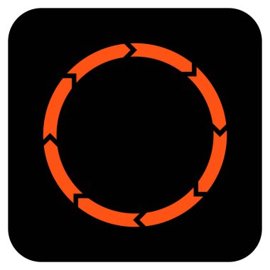 Döndürme düz kare vektör simgesi