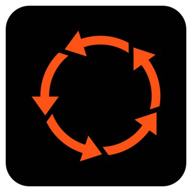 Döndürme düz kare vektör simgesi