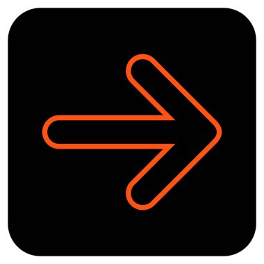 Yuvarlak ok sağ düz vektör simgesi kare