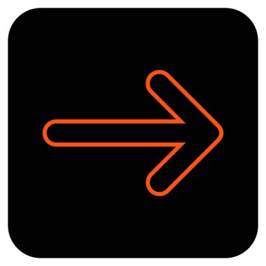 Yuvarlak ok sağ düz vektör simgesi kare