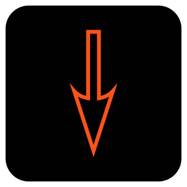 Düz kare vektör simgesi aşağı ok keskin