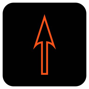 Düz kare vektör simge yukarı ok keskin