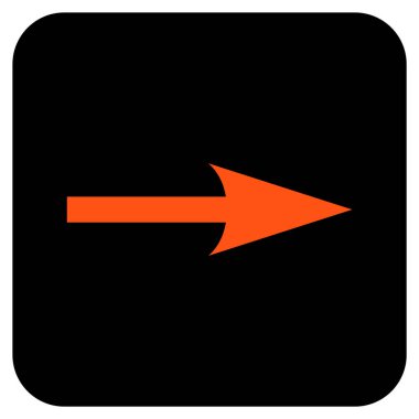 Keskin ok sağ düz vektör simgesi kare