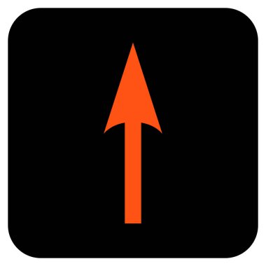 Düz kare vektör simge yukarı ok keskin