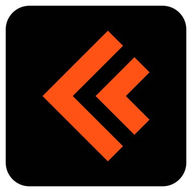 Sol düz kare vektör simge vardiya