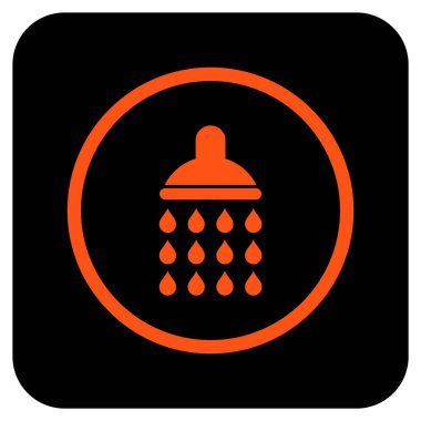 Duş düz kare vektör simgesi