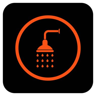 Duş düz kare vektör simgesi