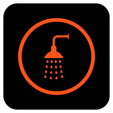 Duş düz kare vektör simgesi