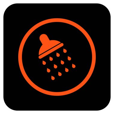 Duş düz kare vektör simgesi