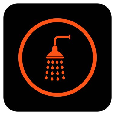 Duş düz kare vektör simgesi