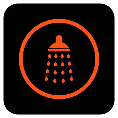 Duş düz kare vektör simgesi