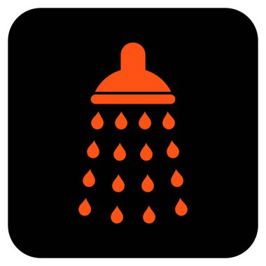 Duş düz kare vektör simgesi