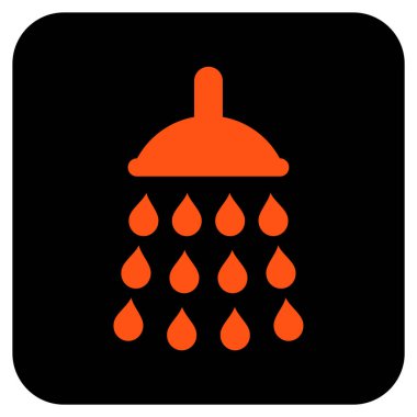 Duş düz kare vektör simgesi