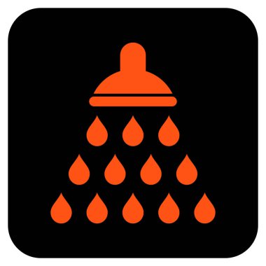 Duş düz kare vektör simgesi