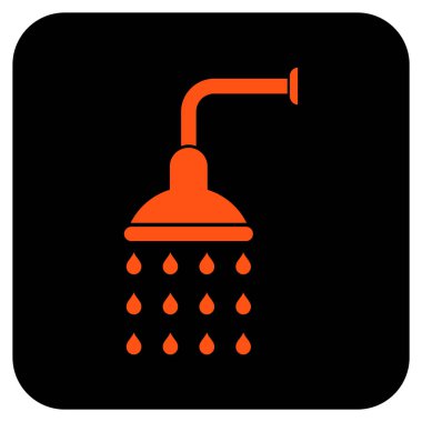 Duş düz kare vektör simgesi