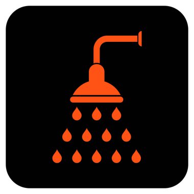 Duş düz kare vektör simgesi