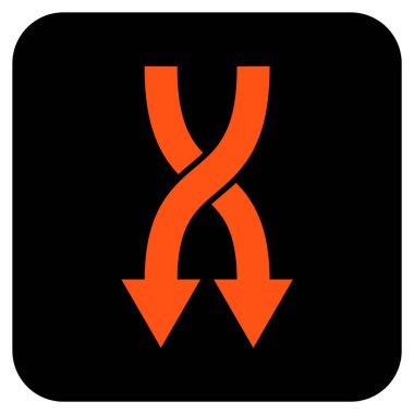 Düz kare vektör simgesi aşağı okları shuffle