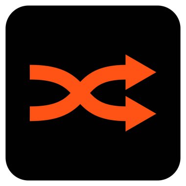 Shuffle oklar sağ düz vektör simgesi kare