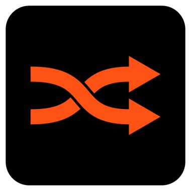 Shuffle oklar sağ düz vektör simgesi kare