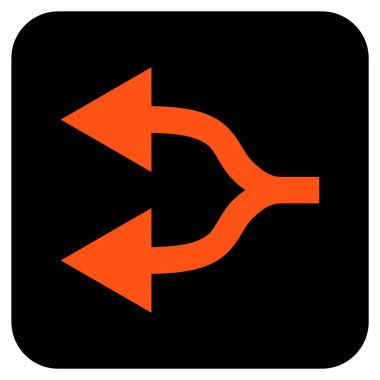 Oklar sol düz kare vektör simge bölme