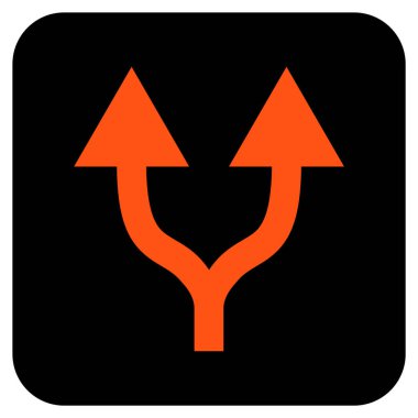 Düz kare vektör simge yukarı okları bölme