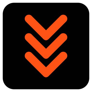 Vektör simge düz aşağı çift ok ucu kare