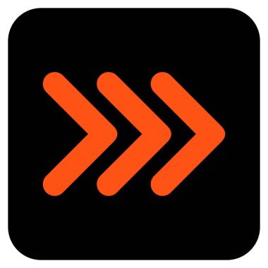 Sağa üçlü ok ucu düz vektör simgesi kare