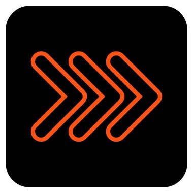 Üçlü işaretçi tam düz vektör simgesi kare